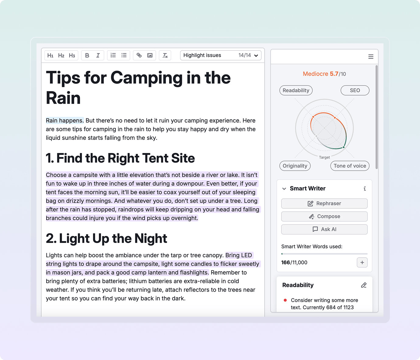 Create Original Content with Semrush